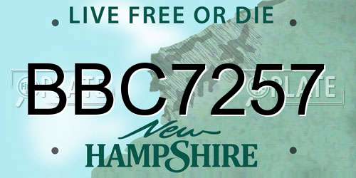 BBC7257 New Hampshire License Plate