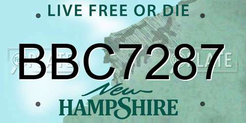 BBC7287 New Hampshire License Plate