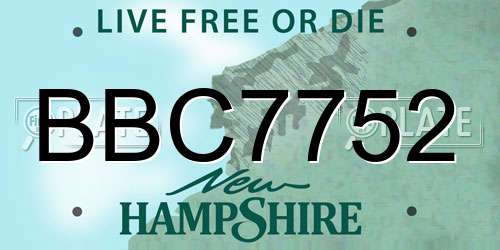 BBC7752 New Hampshire License Plate