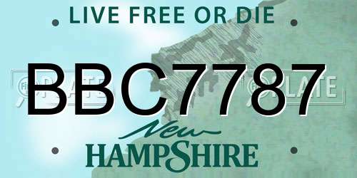BBC7787 New Hampshire License Plate