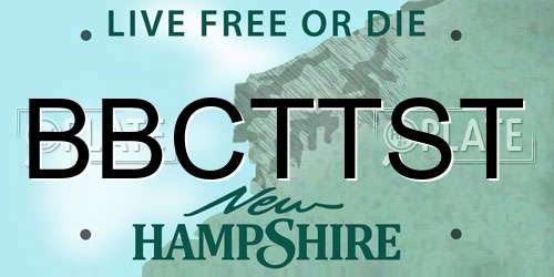 BBCTTST New Hampshire License Plate
