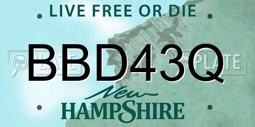 BBD43Q New Hampshire License Plate