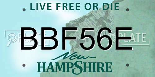 BBF56E New Hampshire License Plate