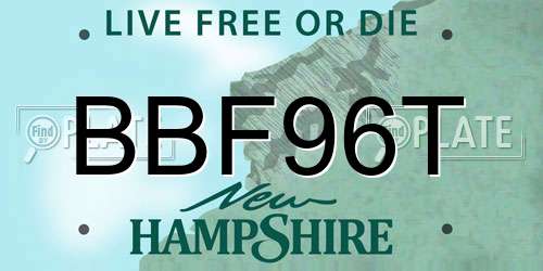 BBF96T New Hampshire License Plate