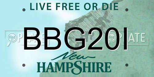 BBG20I New Hampshire License Plate