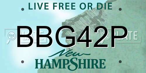 BBG42P New Hampshire License Plate