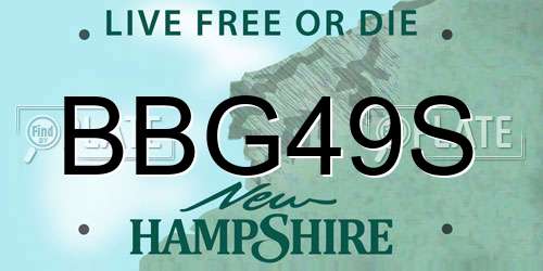BBG49S New Hampshire License Plate
