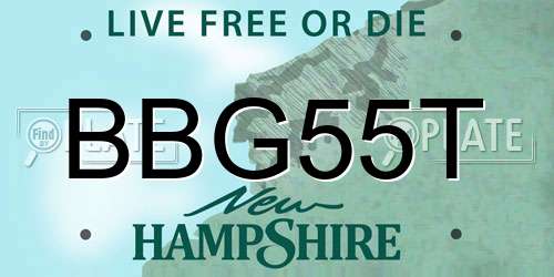 BBG55T New Hampshire License Plate