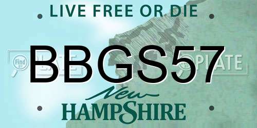 BBGS57 New Hampshire License Plate