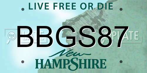 BBGS87 New Hampshire License Plate
