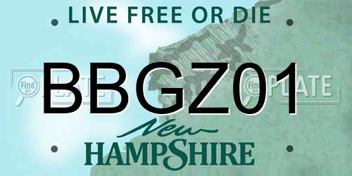 BBGZ01 New Hampshire License Plate