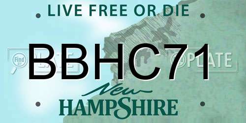 BBHC71 New Hampshire License Plate