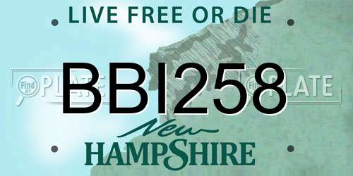 BBI258 New Hampshire License Plate