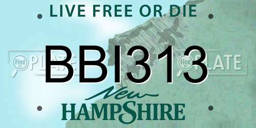 BBI313 New Hampshire License Plate