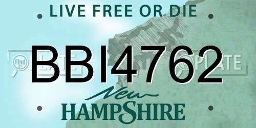 BBI4762 New Hampshire License Plate