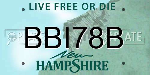 BBI78B New Hampshire License Plate