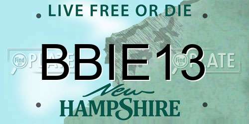 BBIE13 New Hampshire License Plate