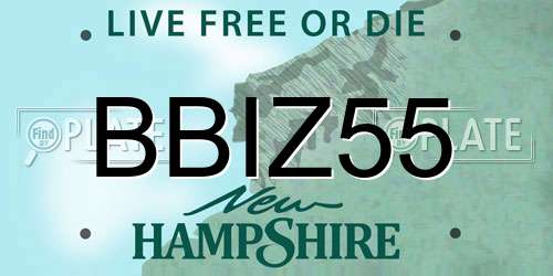 BBIZ55 New Hampshire License Plate