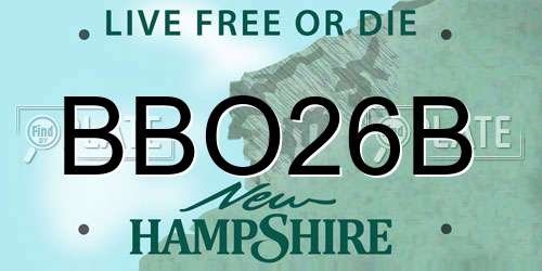 BBO26B New Hampshire License Plate