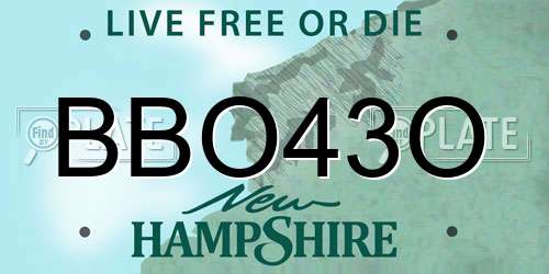 BBO43O New Hampshire License Plate