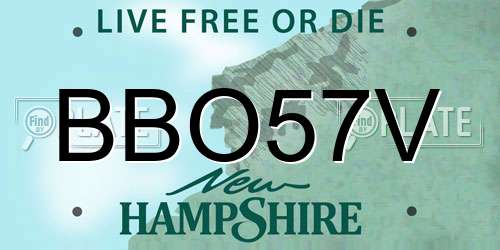 BBO57V New Hampshire License Plate