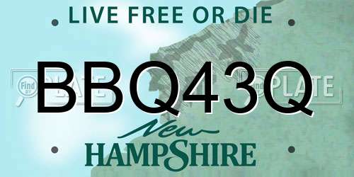 BBQ43Q New Hampshire License Plate