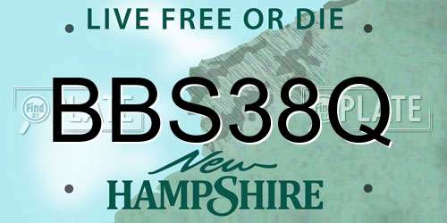 BBS38Q New Hampshire License Plate