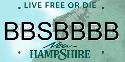 BBSBBBB New Hampshire License Plate