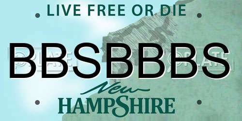 BBSBBBS New Hampshire License Plate
