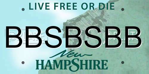 BBSBSBB New Hampshire License Plate