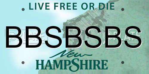 BBSBSBS New Hampshire License Plate