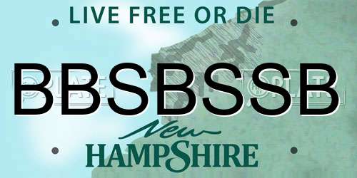 BBSBSSB New Hampshire License Plate