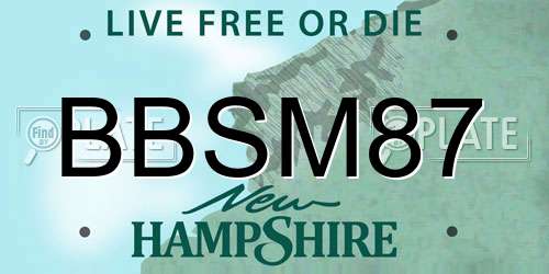 BBSM87 New Hampshire License Plate