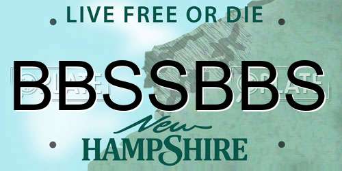 BBSSBBS New Hampshire License Plate