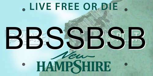 BBSSBSB New Hampshire License Plate