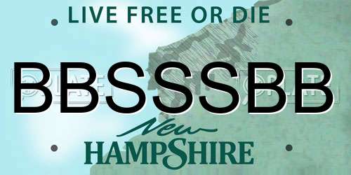 BBSSSBB New Hampshire License Plate