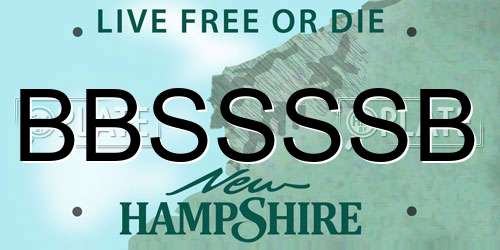 BBSSSSB New Hampshire License Plate