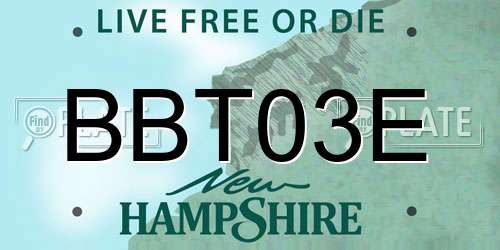 BBT03E New Hampshire License Plate