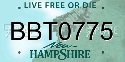 BBT0775 New Hampshire License Plate