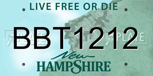 BBT1212 New Hampshire License Plate