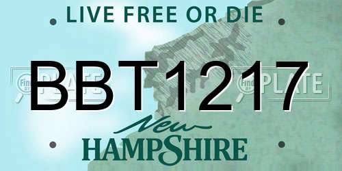 BBT1217 New Hampshire License Plate