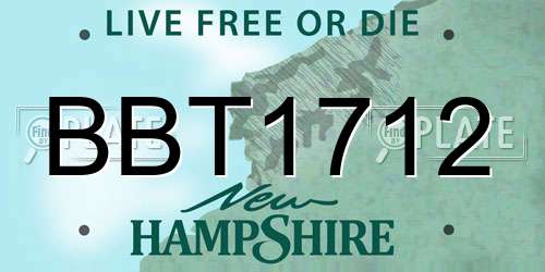 BBT1712 New Hampshire License Plate