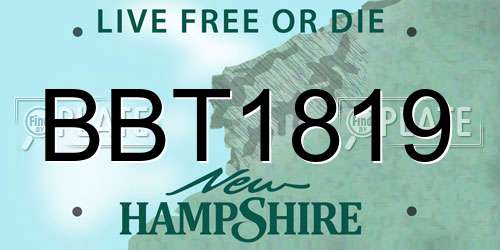 BBT1819 New Hampshire License Plate
