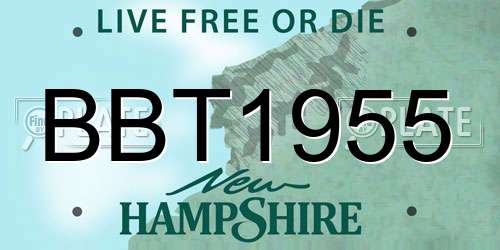 BBT1955 New Hampshire License Plate