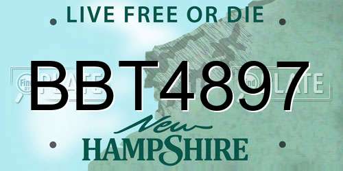 BBT4897 New Hampshire License Plate
