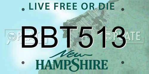 BBT513 New Hampshire License Plate
