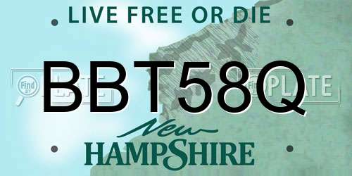 BBT58Q New Hampshire License Plate