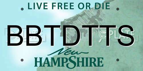 BBTDTTS New Hampshire License Plate