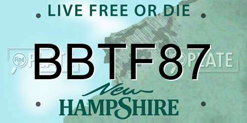 BBTF87 New Hampshire License Plate