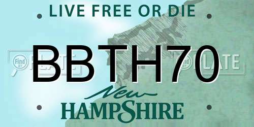 BBTH70 New Hampshire License Plate